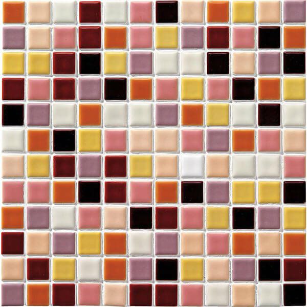 アートモザイク施釉22.5角（ATS225-MIX-4）22.5角 (ミックス貼り) [紙貼り]