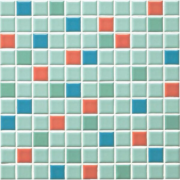 アートモザイク施釉25角（ART25-MIX-8）25角 (ミックス貼り) [紙貼り]