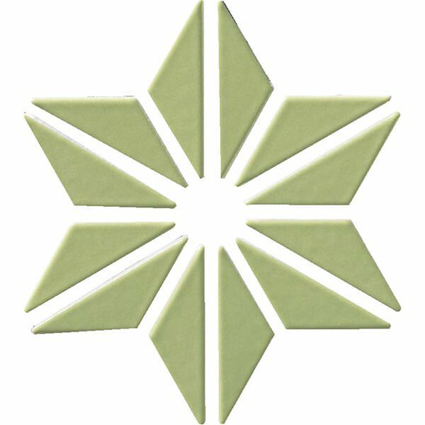 麻の葉（FRO-009・鶸色）45×14三角形 [紙貼り]