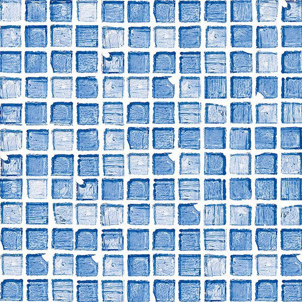 ステンドグラスモザイク（Aqua Blue-N）25角平紙張り