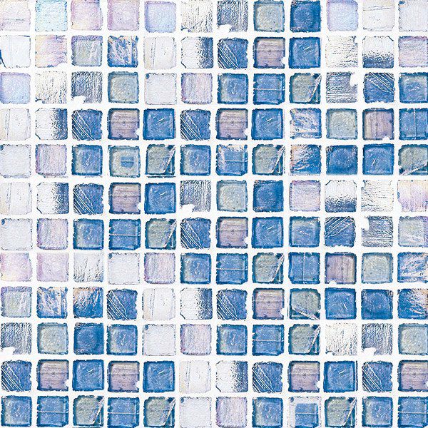 ステンドグラスモザイク（Aqua Blue-P）25角平紙張り