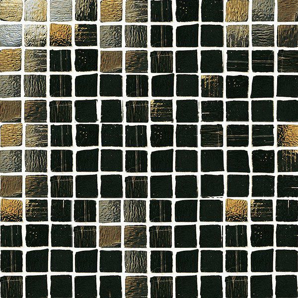 ステンドグラスモザイク（Midnight Black-P）25角平紙張り