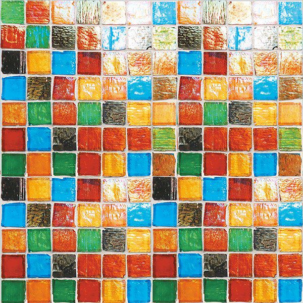 ステンドグラスモザイク（MIX h）25角平紙張り