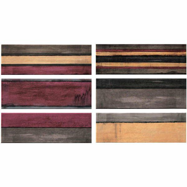 マヨリカ（ISC-F6752-6M）300×100角平（柄6種ランダムミックス）