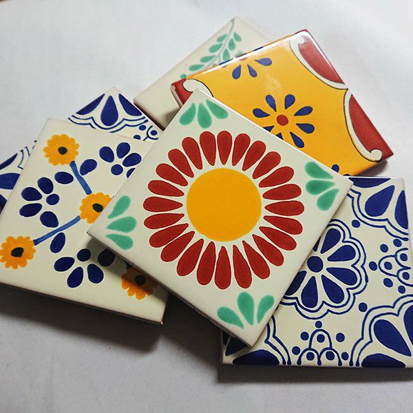 【訳アリ】メキシコタイル4枚セット（柄）