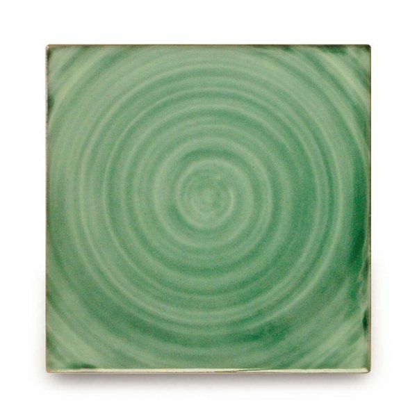 メキシコタイル（M833-4M・グリーン(渦)）110角イレギュラー（無地）