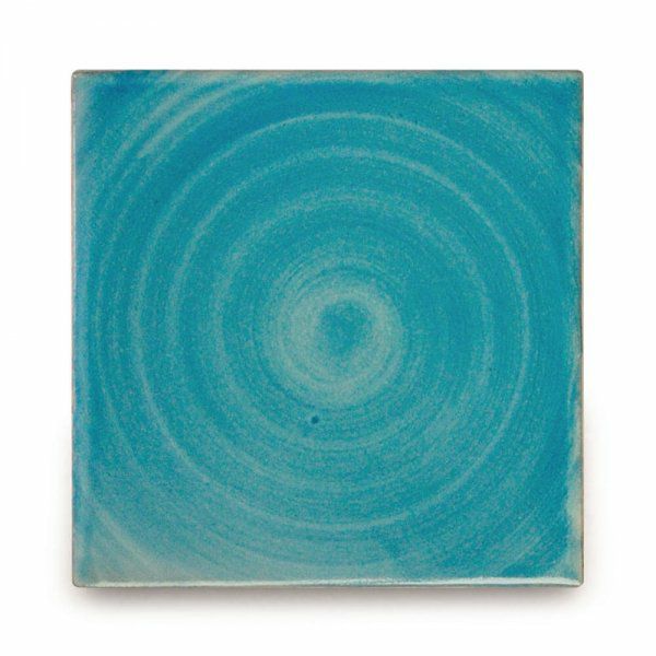 メキシコタイル（M835-4M・水色(渦)）110角イレギュラー（無地）
