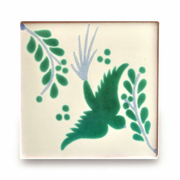メキシコタイル（M045-4・鳥）110角イレギュラー（柄）
