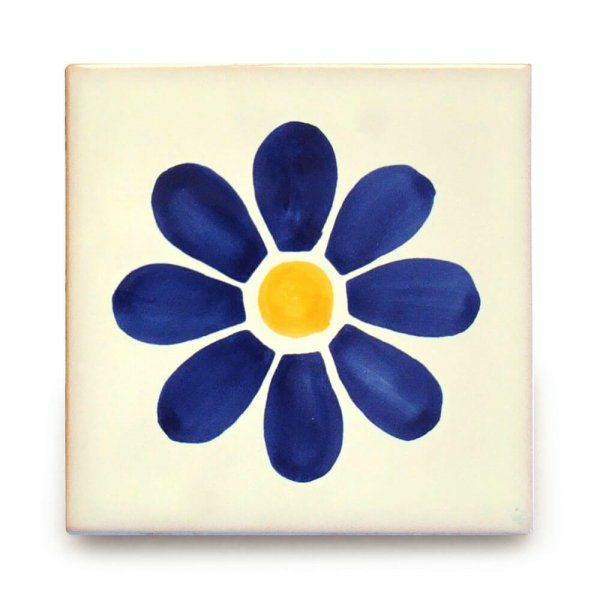 メキシコタイル（M244-4）110角イレギュラー（花）