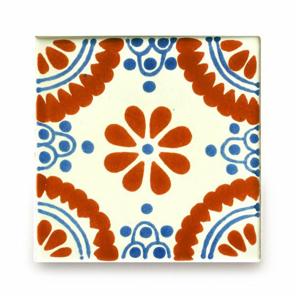 メキシコタイル（M257-4）110角イレギュラー（柄）