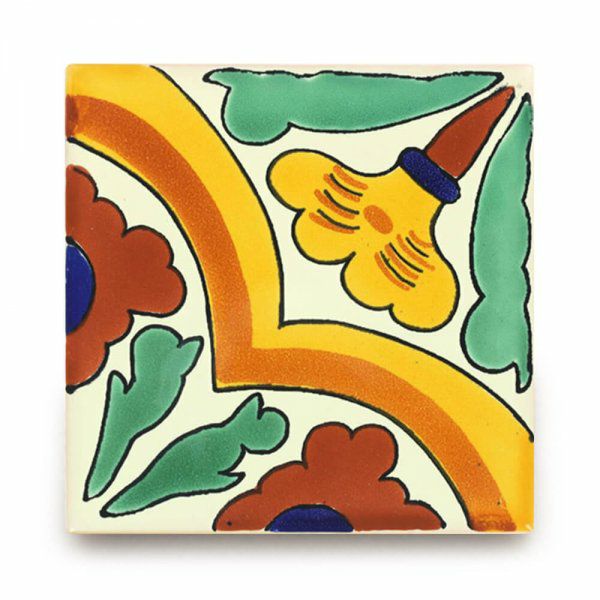 メキシコタイル（M303-4）110角イレギュラー（柄）