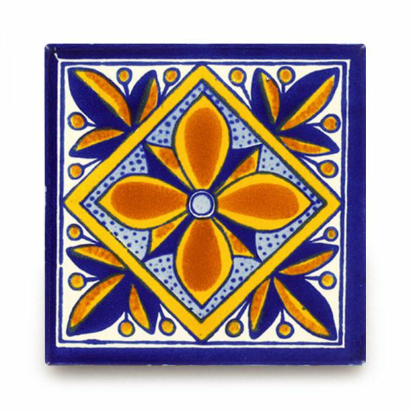 メキシコタイル（M393-4）110角イレギュラー（柄）