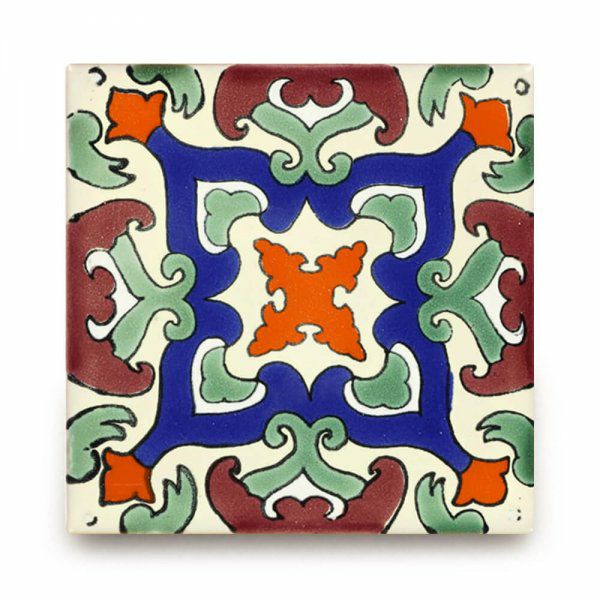 メキシコタイル（M422-4）110角イレギュラー（柄）