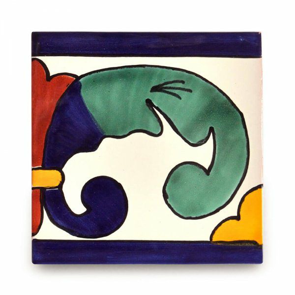 メキシコタイル（M605-4r・ボーダーR柄）110角イレギュラー（柄）