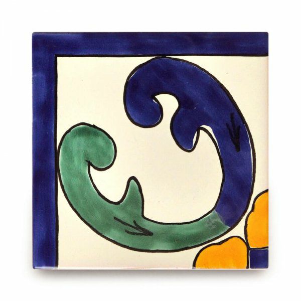 メキシコタイル（M605-4c・コーナー柄）110角イレギュラー（柄）