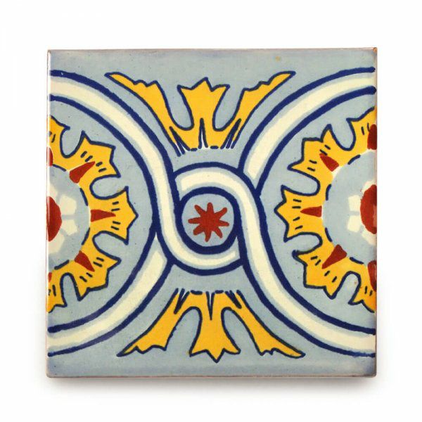 メキシコタイル（M629-4・ボーダー柄）110角イレギュラー（柄）