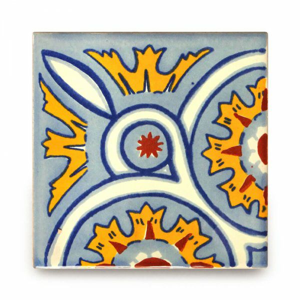 メキシコタイル（M629-4c・コーナー柄）110角イレギュラー（柄）