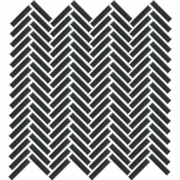 ビッツボーダー陶彩（TS-02・黒艶消）ボーダー平紙張り（ヘリンボーン張り）