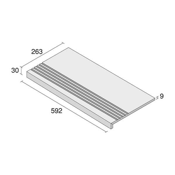 アルファヒルズ（ALF-U3510T～ALF-U3550T）600×270角タレ付階段岩面（接着）＜注文生産＞