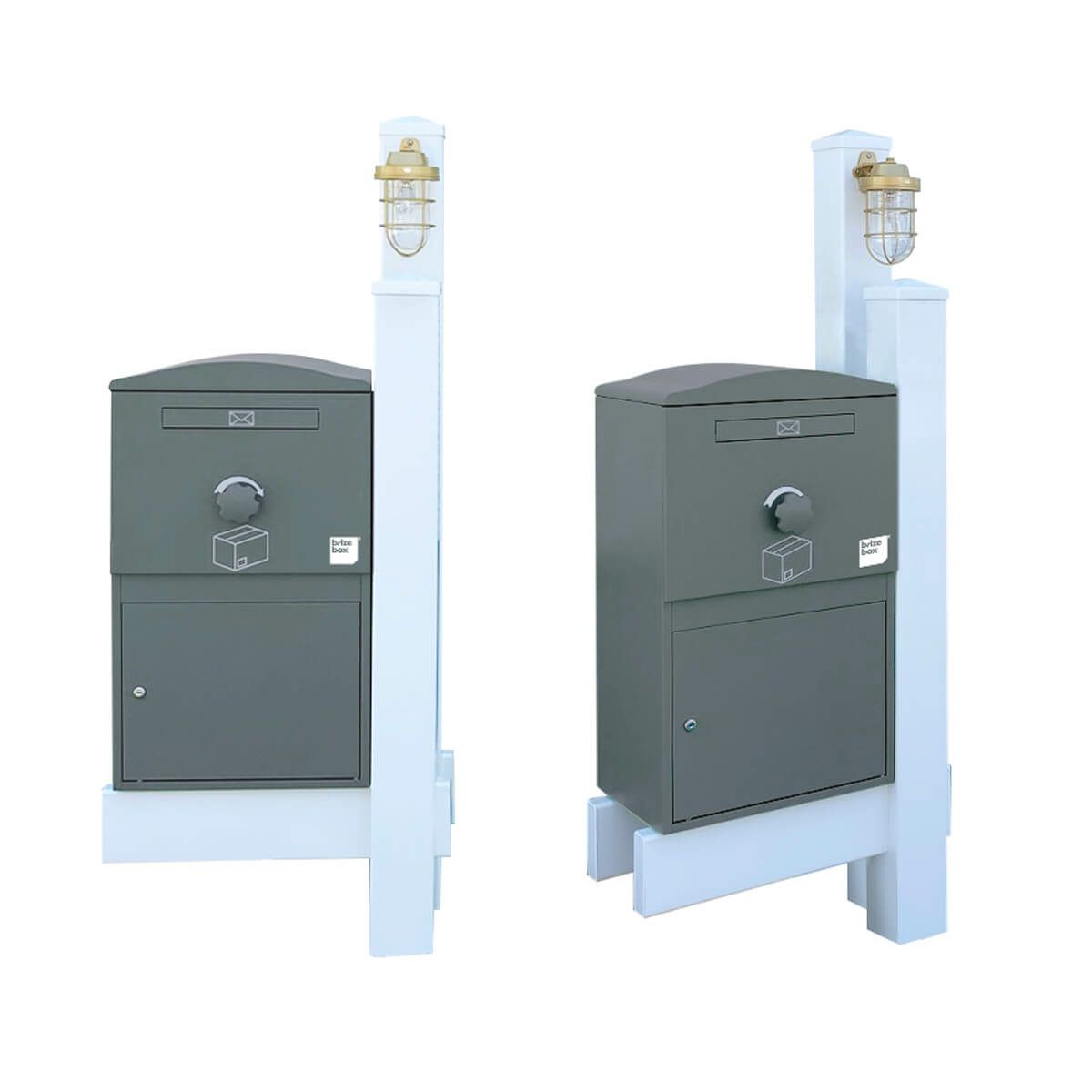 機能門柱バイナルスタンド（本体別売：グレー／マリンランプ：シャインゴールド）