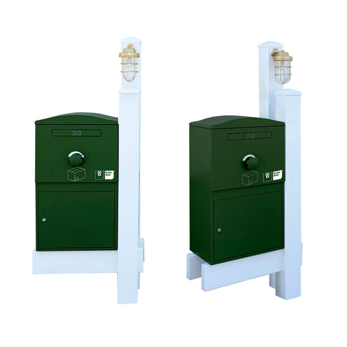 機能門柱バイナルスタンド（本体別売：ダークグリーン／マリンランプ：シャインゴールド）