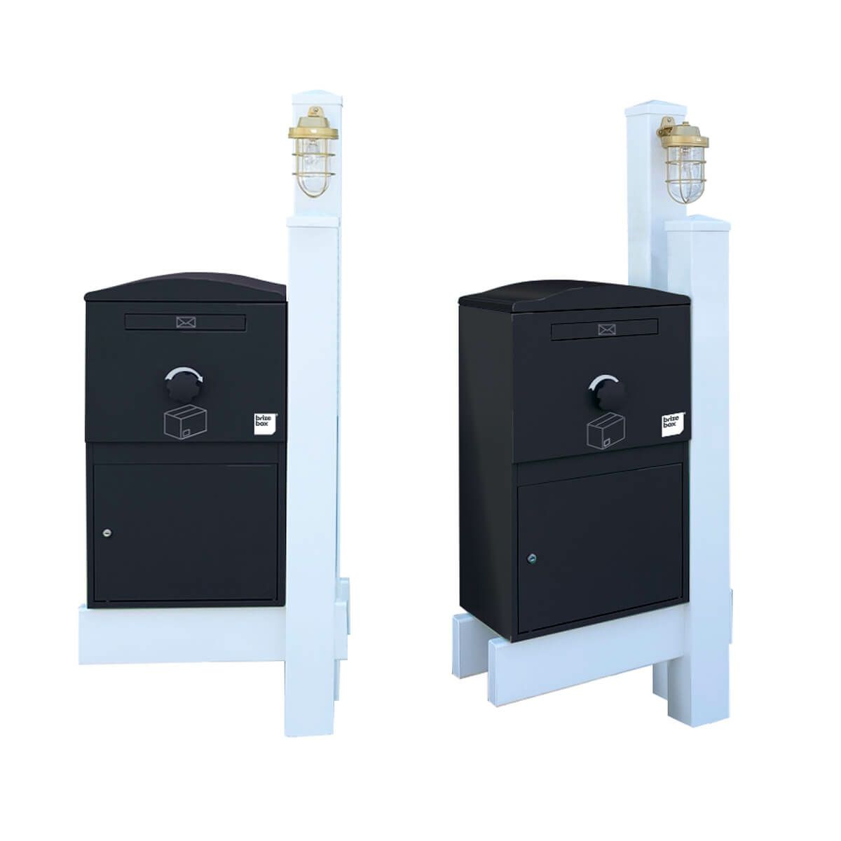 機能門柱バイナルスタンド（本体別売：ブラック／マリンランプ：シャインゴールド）