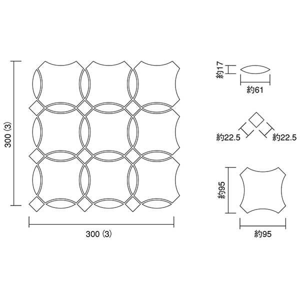 95×95異形・61×17葉形・22.5角 [紙貼り]