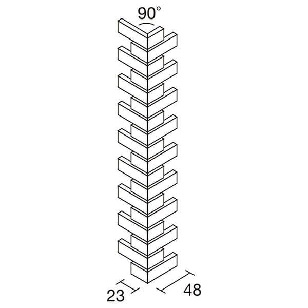 90°ボーダー曲り（接着） [紙貼り]