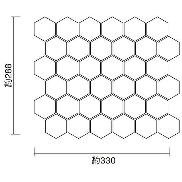 60×52六角形凹面 (施釉) [裏ネット貼り]