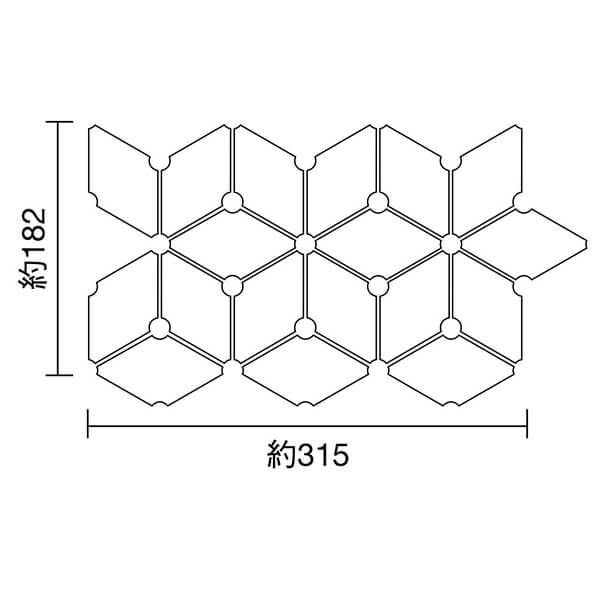 90×50変形菱形 [Hパターン裏ネット貼り]