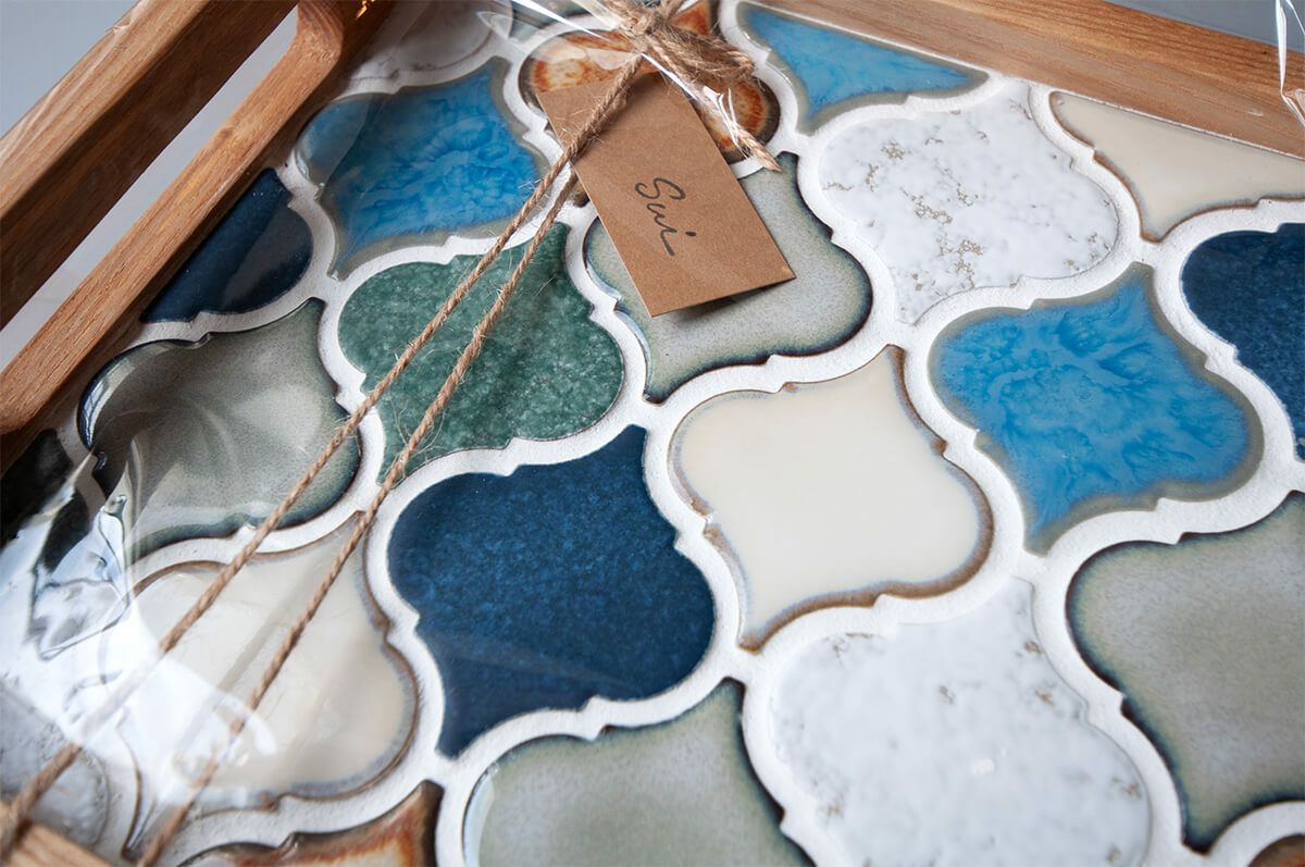 コラベルタイルカフェトレイB SUI-058｜【タイル通販】ボウクス  